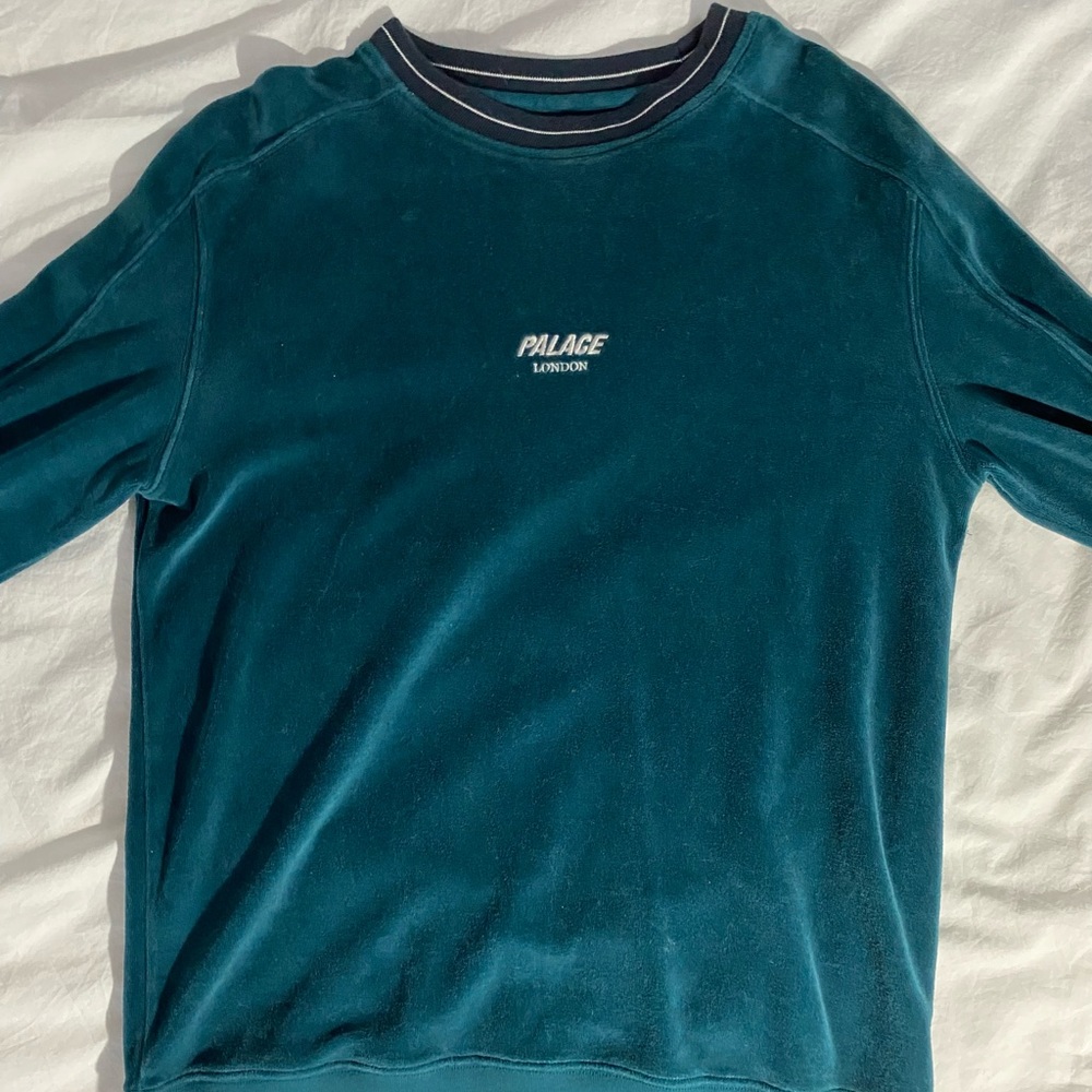 Palace london velour crew in deep teal